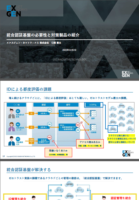 統合認証基盤の必要性と対策製品のご紹介